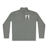 Quarter-Zip Pullover — 'God Money Power' Graphic Pullover with Chest Portrait