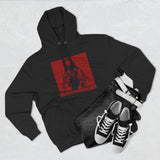 Three-Panel Fleece Hoodie — Red Icon Jesus Graphic Hoodie (I Don't Want Power Text)