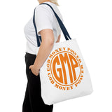 Tote — GOD MONEY POWER (GMP) Orange Logo All-Over Print