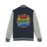 Letterman Jacket — "God Money Power" Retro Graphic Varsity Jacket