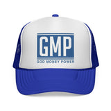 GMP Trucker Cap — "God Money Power" Retro Logo Mesh Hat