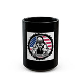 God Money Power Black Mug – Patriotic Bandana Saint Coffee Cup (11oz & 15oz)