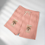 Vintage Neutral Fleece Sweat Shorts with Geometric Logo — Lightweight Casual Lounge Shorts
