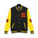 Letterman Jacket — "God Money Power" Red & White Varsity Jacket