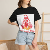 T-Shirt — "God Money Power" Graphic Tee (Religious Streetwear, Red Pop Art Design)