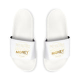 Men's 'MONEY' White Slide Sandals — Removable Strap Casual Pool & Street Slides