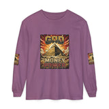 Long Sleeve T‑Shirt — "God Money Power" Pyramid Graphic