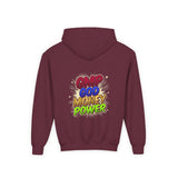 Youth Hoodie — GMP God Money Power Rainbow Graphic