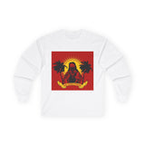 Long Sleeve Tee — 'God, Money, Power' Retro Palm Graphic