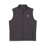 Men's Black Soft Shell Vest with Small Yellow Cartoon Logo — Lightweight Outdoor Workwear