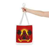 Sunrise Rasta Tote Bag – "God Money Power" Graphic Beach Shopper