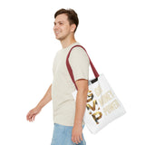 God Money Power Tote Bag – Gold 3-Word Motivational AOP Tote