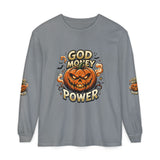 God Money Power- Halloween Pumpkin Long Sleeve Tee