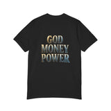 God Money Power T-Shirt — Graphic Jesus Dollar Bandana Design