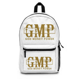 God Money Power (GMP) Backpack — Faith-Inspired Gold Logo School & Travel Bag