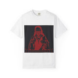 T-Shirt — Red Blindfolded Nun Graphic Tee (I Gave Money, Woke Up)