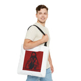 Jesus Icon Masked Tote Bag - 'Lord Money Power' Red Graphic Tote