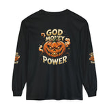 God Money Power- Halloween Pumpkin Long Sleeve Tee