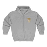GMP "God Money Power" Zip Hoodie – Gold Lion Emblem Full‑Zip Sweatshirt