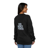 God Money Power Graphic Sweatshirt — Blue Retro Anime Streetwear