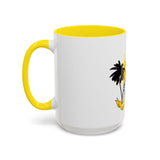 Accent Coffee Mug — 'God Money Power' Retro Palm Beach Graphic