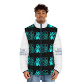 Puffer Jacket — 'God, Money, Power' Retro Graphic