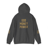God Money Power Hoodie — Graphic Religious Statement Sweatshirt