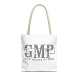 GMP "God Money Power" Printed Tote Bag — Faith & Finance Canvas Tote