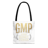 GMP Tote Bag - "God Money Power" Gold Lettering Inspirational Canvas Tote