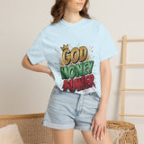God Money Power T-Shirt — Bold Comic Typography Tee