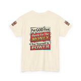 Put GOD First Hustle For The MONEY Tee - Faith & Motivation Graphic T-Shirt