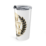 20oz Tumbler - "God, Money, Power" Gold Lettering Stainless Travel Cup