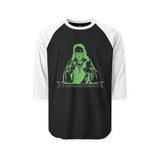 Raglan Shirt — Neon Green 'Good Money Power' Graphic Baseball Tee