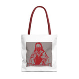 God Money Power Tote Bag - Red Graphic Religious Icon Design