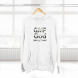 GMP God Money Power Hoodie — Metallic Text Graphic Fleece Hoodie
