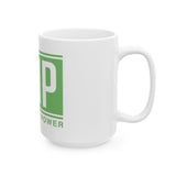 GMP 'God Money Power' Ceramic Coffee Mug – Inspirational Green Logo (11oz & 15oz)