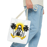 Religious Icon Bandana Tote Bag — 'God Honors Power' Palm Tree Sun Tote
