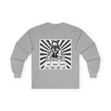 Long Sleeve Tee — 'God, Money, Power' Street Art Graphic
