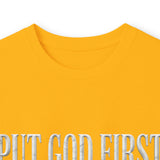 Long Sleeve Tee — "Put God First, Hustle for the Money, Put Yourself in Power" Inspirational Faith & Hustle Top