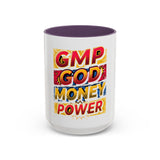 Coffee Mug — GMP: God Money Power Bold Typography Accent Mug