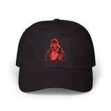 Dad Cap — Retro Red Neon Skull Embroidery