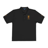 Embroidered Gold Bear Polo Shirt - Classic Casual Polo with Small Chest & Sleeve Embroidery
