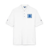 Embroidered Blue Floral Crest Polo Shirt