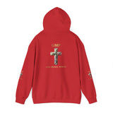 God Moves in Mysterious Ways Cross Hoodie — Floral Cross Religious Pullover