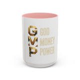 Coffee Mug — G.M.P. (God Money Power) Gold Accent Ceramic Mug