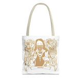Gold Saint Mary Illustration Tote Bag — Bad Money Power Graphic Tote