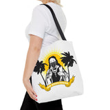 Religious Icon Bandana Tote Bag — 'God Honors Power' Palm Tree Sun Tote