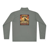 Quarter-Zip Pullover — 'God Money Power' Pyramid Graphic