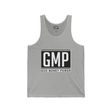 GMP "God Money Power" Tank Top — Bold Monochrome Logo Muscle Tee