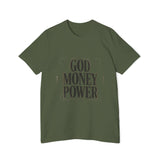God Money Power T-Shirt — Bold Typography Faith & Hustle Tee